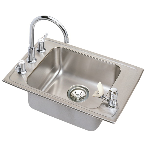 Elkay Elkay Lustertone 18 Gg 25'x17'x6.5' 1-Bowl TMt Sink Kit W/ Filter SS DRKAD251765FC